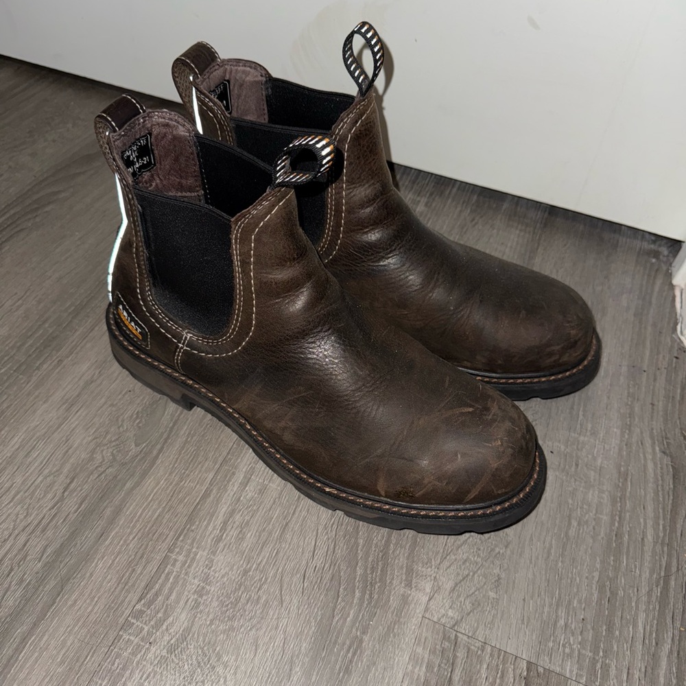 Ariat Men's Brown Leather Chelsea Work Boots - Steel Toe